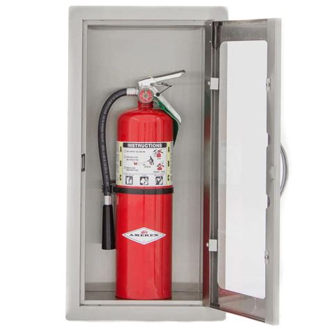 semi recessed stainless steel fire extinguisher cabinet|lockable fire extinguisher cabinets.